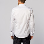 Contrast Placket Button-Up Shirt // White (S)