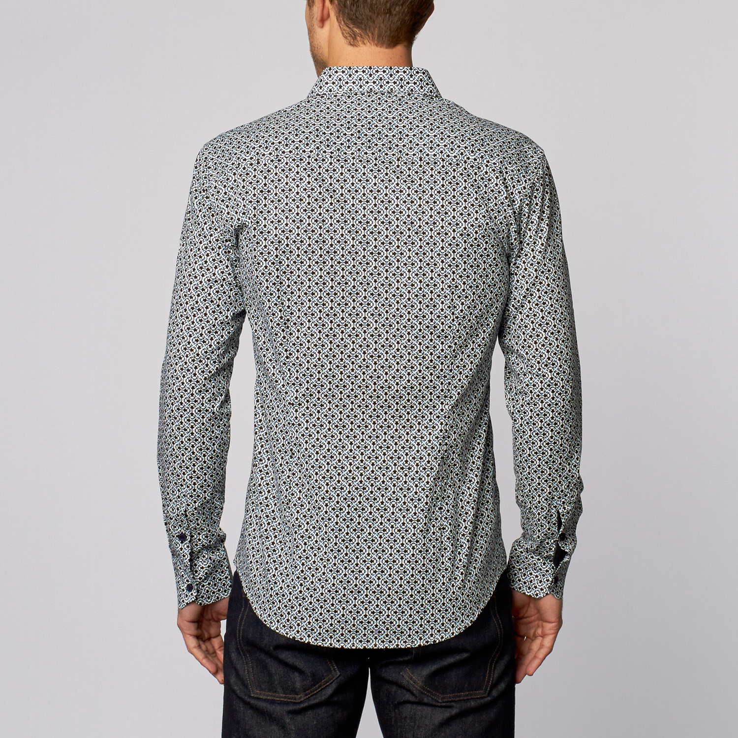 Sequence Pattern Button-Up Shirt // Navy (S) - Isaac b. - Touch of Modern