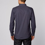 Dark Geometric Print Button-Up Shirt // Navy (XL)
