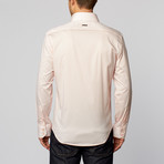 Floral Contrast Button-Up Shirt // Pink (S)