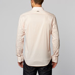 Plaid Cuff Button-Up Shirt // Pink (L)