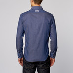 Isaac b. // Chambray Button-Up Shirt // Navy (S)