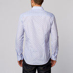 Floral Print Button-Up Shirt // Blue (S)