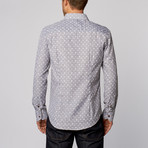 Floral Print Button-Up Shirt // Grey (L)