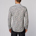 Floral Pattern Button-Up Shirt // White (2XL)
