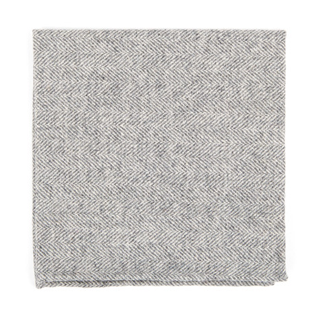 Pocket Square // Charcoal Herringbone