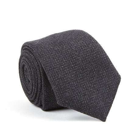 Skinny Woven Tie // Charcoal