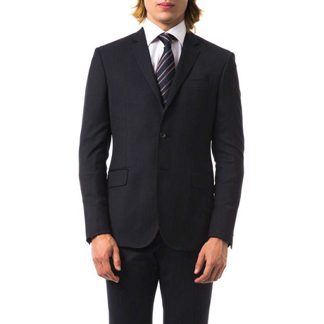 Slim Fit 2-Button Suit // Small Stripe Blue (Euro: 44)