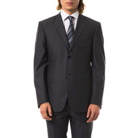 Classic 2-Button Suit // Dark Grey Stripe (Euro: 44)
