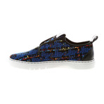 Lacava Q Sneaker // Black + Blue Jacquard Plaid (US: 11)