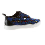 Lacava Q Sneaker // Black + Blue Jacquard Plaid (US: 10.5)
