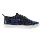 Lacava Q Sneaker // Black + Blue Jacquard Plaid (US: 8)