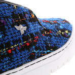 Lacava Q Sneaker // Black + Blue Jacquard Plaid (US: 8)