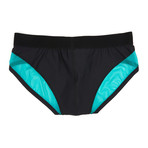 NY Brief // Turquoise and Black (M)