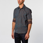 Wilshire Flowers Button-Up // Brown + Green (L)