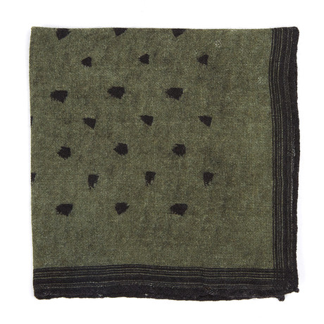 Forest Speck Pocket Square // Green + Black