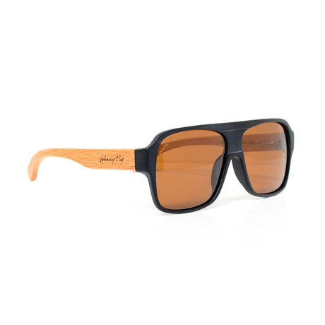 Bomber Beechwood // Gloss Black (Brown Polarized)