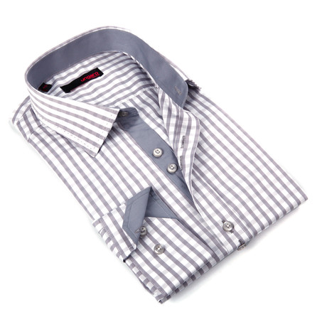 Plaid Button-Up Shirt // Grey Plaid (S)