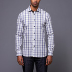 Ungaro // Button-Up Shirt // Blue + White Plaid (S)
