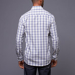 Ungaro // Button-Up Shirt // Blue + White Plaid (L)