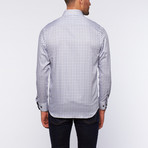 Button-Up Shirt // Blue + Brown Grid (XL)