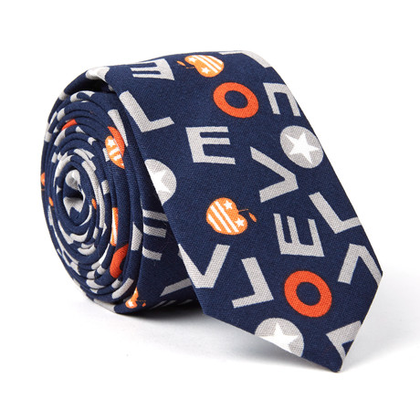 Skinny Tie // Navy Print