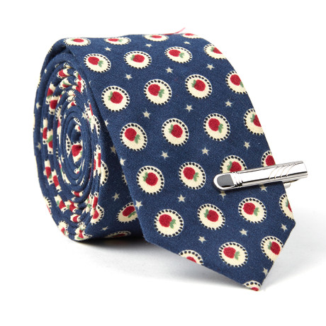 Skinny Tie + Tie Clip // Navy
