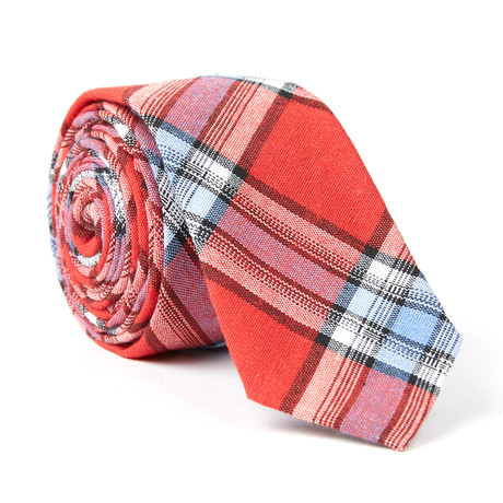 Skinny Tie // Red Plaid