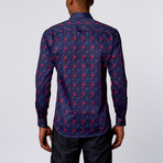 Luxor Triangle Dress Shirt // Navy + Red (L)