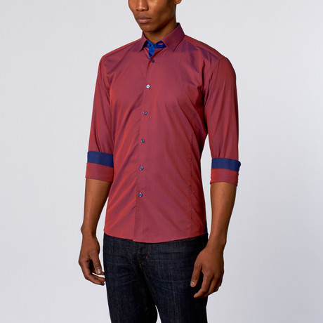 Iridescent Dress Shirt // Red + Blue (S)