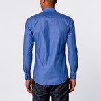 Kali Stripe Dress Shirt // Blue (S)