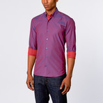 Maceoo // Kali Dress Shirt // Purple + Red (L)