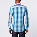 Maceoo // Elegance Stripe Dress Shirt // Turquoise + White (2XL)