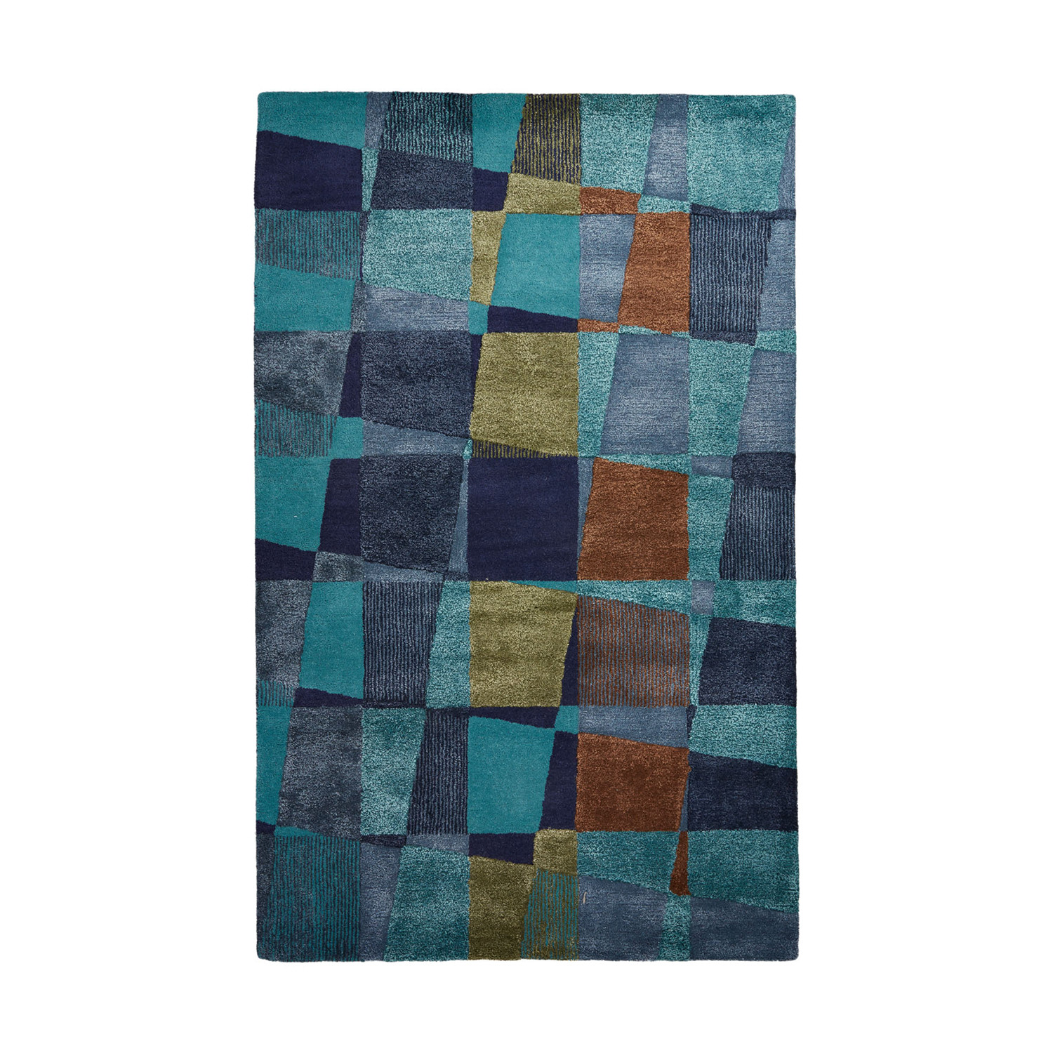 Contemporary Abstract Pattern Area Rug Blue Green 2 L x 3 W