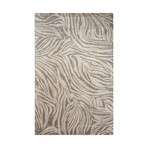 Contemporary Abstract Tufted Area Rug // Gray + Ivory (2'L x 3'W)