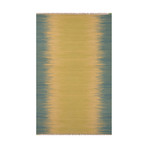 Flatweave Abstract Spectra Area Rug // Green + Blue (5'L x 8'W)