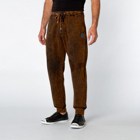 Distressed Denim Wash Fleece Jogger // Copper Acid (S)