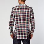 You+Shirt // Newton Plaid Casual Shirt // Navy + Orange + Green (M)