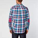 Newton Plaid Casual Shirt // Teal + Navy + Maroon (M)