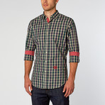 Saturn Plaid Casual Shirt // Green + Navy + Green (M)