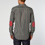 Saturn Plaid Casual Shirt // Green + Navy + Green (M)