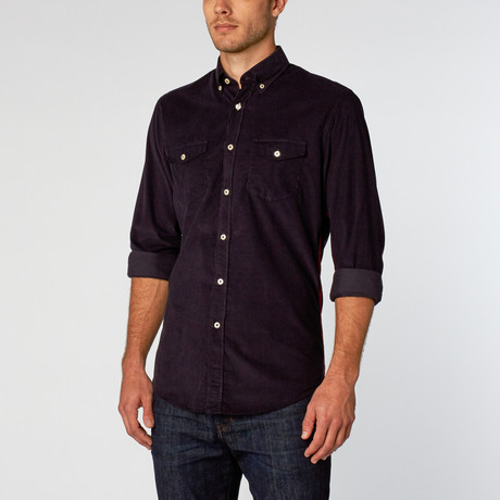 Newton Corduroy Casual Shirt // Navy (L)