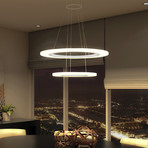 Tania Duo // High Two Tier Chandelier // Silver