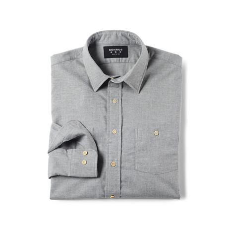 Ben Flannel Work Shirt // Grey Twill (S)