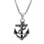 Black IP Anchor Pendant // Silver