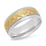 18k Gold Plated & Silvertoned Ring (Size 9)