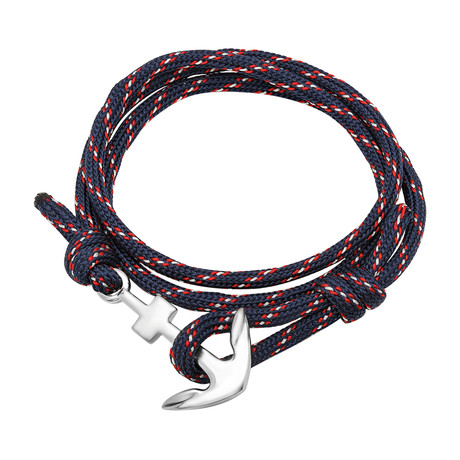 Nylon Anchor Bracelet // Navy + Red + White