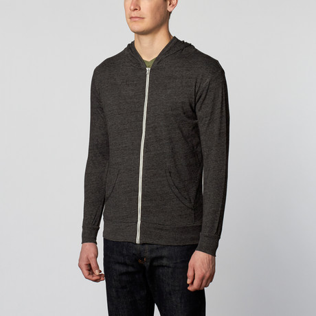 College Point Triblend Hoodie // Black (L)