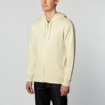 Alphabet City Unisex Triblend Zip Hoodie // Cream (M)