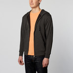 Alphabet City Unisex Triblend Zip Hoodie // Black Heather (XL)